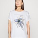 Anna Field kvinner t-skjorte med trykk hvit P266L367