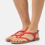 Anna Field kvinner t-stang sandaler rød P266L1525