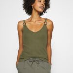 Anna Field kvinner topp oliven natt P266L381