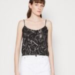 Anna Field kvinner topp sort/hvit P266L477