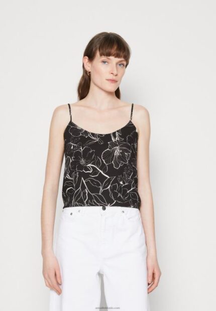 Anna Field kvinner topp sort/hvit P266L477