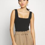 Anna Field kvinner topp svart P266L384