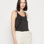 Anna Field kvinner topp svart P266L453