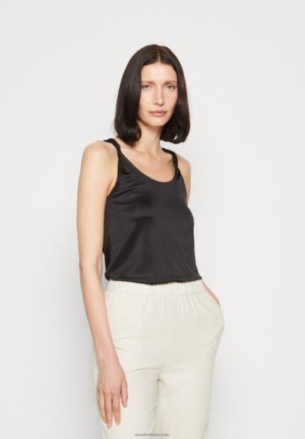 Anna Field kvinner topp svart P266L453