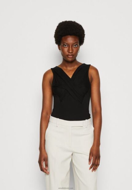 Anna Field kvinner topp svart P266L498