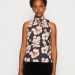 Anna Field kvinner topp svart/rosa P266L428