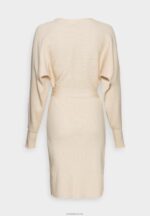 Anna Field kvinner wrap v ausschnitt mini strikkleid mit grtel shift dress off white P266L203 - Bilde 2