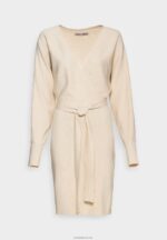 Anna Field kvinner wrap v ausschnitt mini strikkleid mit grtel shift dress off white P266L203