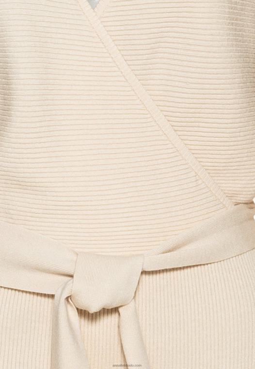Anna Field kvinner wrap v ausschnitt mini strikkleid mit grtel shift dress off white P266L203 - Bilde 3