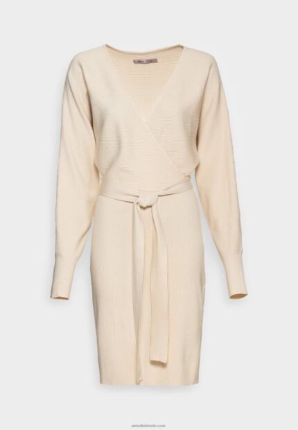 Anna Field kvinner wrap v ausschnitt mini strikkleid mit grtel shift dress off white P266L203