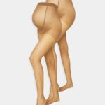 Anna Field kvinner 20 den 2-pak tights kamel P266L1102