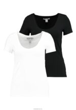 Anna Field kvinner 2 pakke basic t-skjorte hvit/svart P266L300 - Bilde 4