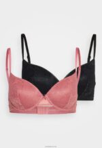 Anna Field kvinner 2 pakke bøyle-BH svart/rosa P266L941 - Bilde 6