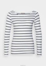 Anna Field kvinner 2 pakke langermet topp hvit/marine P266L587 - Bilde 2