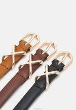 Anna Field kvinner 3-paknings belte svart/brunt/konjakk P266L2737 - Bilde 3