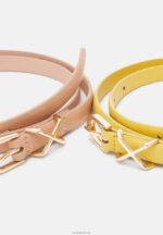 Anna Field kvinner 3 paknings belte svart/rosegullfarget/sennepsgul P266L2750 - Bilde 4