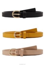 Anna Field kvinner 3-paks midjebelte svart/gult/taup P266L2777 - Bilde 2