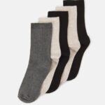 Anna Field kvinner 5 pakke sokker beige/svart/grå P266L1120