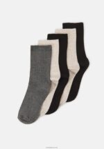Anna Field kvinner 5 pakke sokker beige/svart/grå P266L1120