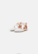 Anna Field kvinner ankelreim ballett pumps hvit P266L2158 - Bilde 3