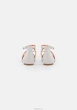 Anna Field kvinner ankelreim ballett pumps hvit P266L2158 - Bilde 4