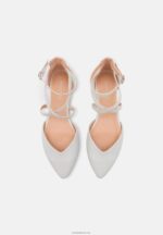 Anna Field kvinner ankelreim ballett pumps hvit P266L2158 - Bilde 6