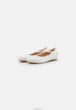 Anna Field kvinner ankelreim ballett pumps hvit P266L2178 - Bilde 3