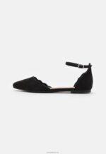 Anna Field kvinner ankelreim ballett pumps svart P266L2155 - Bilde 2