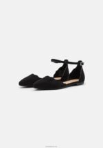 Anna Field kvinner ankelreim ballett pumps svart P266L2155 - Bilde 3