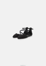 Anna Field kvinner ankelreim ballett pumps svart P266L2160 - Bilde 2