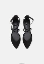 Anna Field kvinner ankelreim ballett pumps svart P266L2160 - Bilde 5