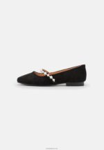 Anna Field kvinner ankelreim ballett pumps svart P266L2166 - Bilde 2