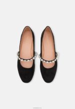 Anna Field kvinner ankelreim ballett pumps svart P266L2166 - Bilde 6