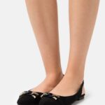 Anna Field kvinner ankelreim ballett pumps svart P266L2172