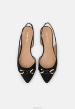 Anna Field kvinner ankelreim ballett pumps svart P266L2172 - Bilde 6
