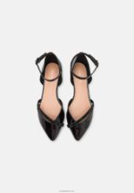 Anna Field kvinner ankelreim ballett pumps svart P266L2173 - Bilde 6