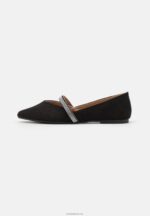 Anna Field kvinner ankelreim ballett pumps svart P266L2176 - Bilde 2