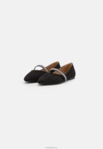 Anna Field kvinner ankelreim ballett pumps svart P266L2176 - Bilde 3