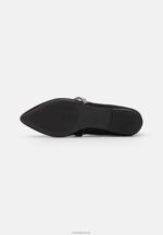 Anna Field kvinner ankelreim ballett pumps svart P266L2176 - Bilde 5
