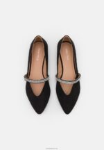 Anna Field kvinner ankelreim ballett pumps svart P266L2176 - Bilde 6