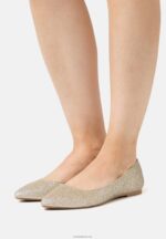 Anna Field kvinner ballet pumps gull P266L2146