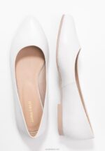 Anna Field kvinner ballettpumper i skinn hvit P266L2072 - Bilde 4