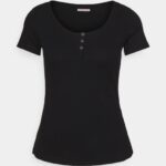 Anna Field kvinner basic t-skjorte svart P266L248