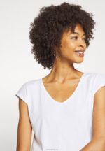Anna Field kvinner basic v-hals drop shoulder 2 pack basic t-skjorte svart/hvit P266L261 - Bilde 6