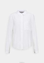 Anna Field kvinner basisbluse med lommeknapp-down bluse off-white P266L668