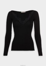 Anna Field kvinner blondegenser svart P266L856