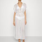 Anna Field kvinner brodert cover up 802 svart strandtilbehør 001 hvit P266L741