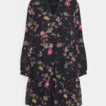 Anna Field kvinner dagskjole svart/rosa P266L2