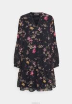 Anna Field kvinner dagskjole svart/rosa P266L2