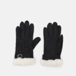 Anna Field kvinner hansker svart/off white P266L2855